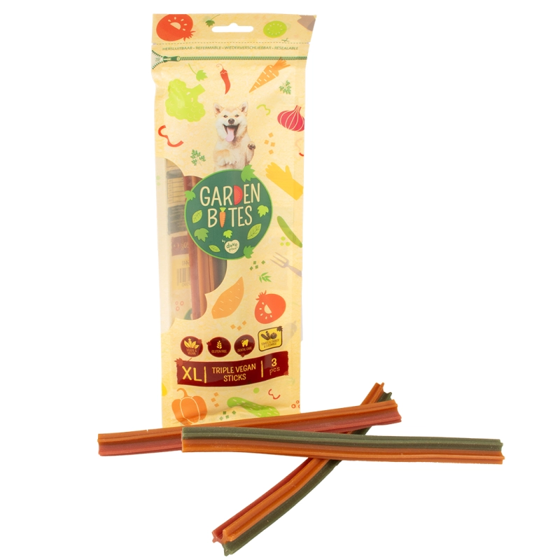 Garden Bites Triple Vegan Sticks Meerkleurig XL 25 cm 3 stuks