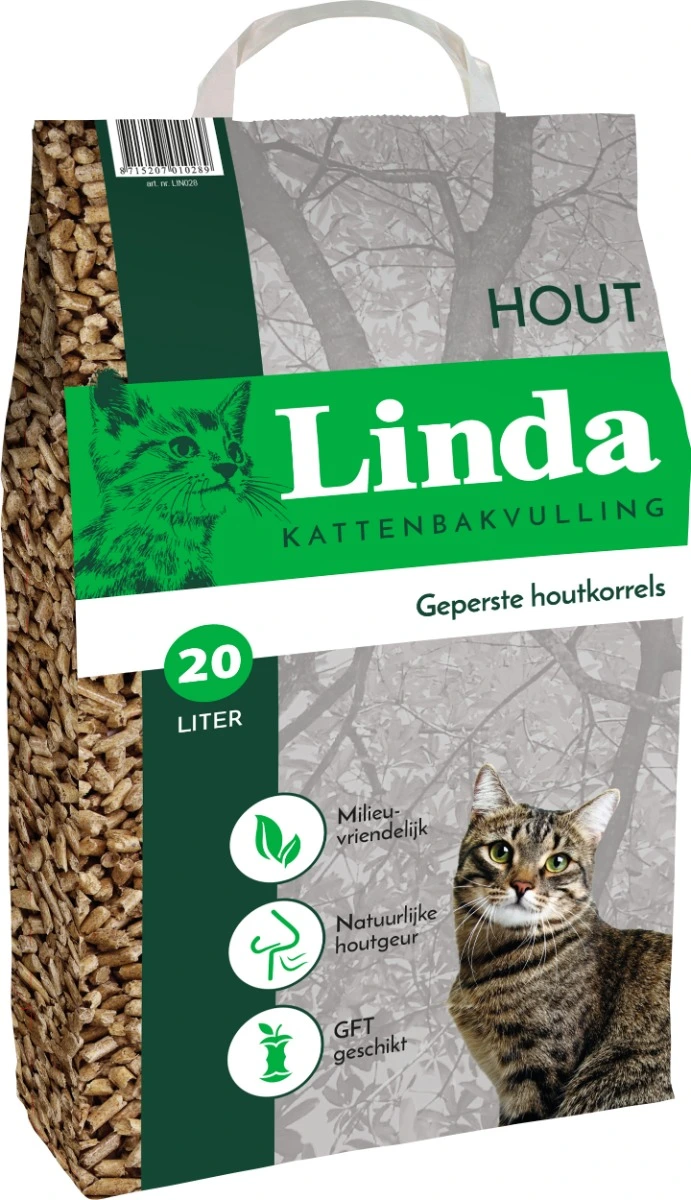 Linda kattenbakvulling Houtkorrel 20L