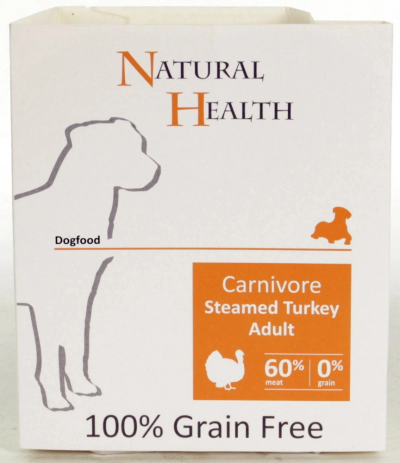 Natural Health gestoomd graanvrij hondenvoer Carnivore Turkey 395 gram