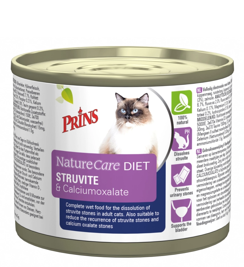 Prins NatureCare Diet Cat Struvite & Calciumoxalaat natvoer 200 gram