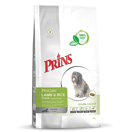 Prins ProCare Lam en Rijst Hypoallergic Senior 15 kg.