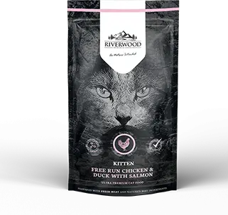 Riverwood Kitten Chicken, Duck with Salmon 300 gram 1 + 1 GRATIS