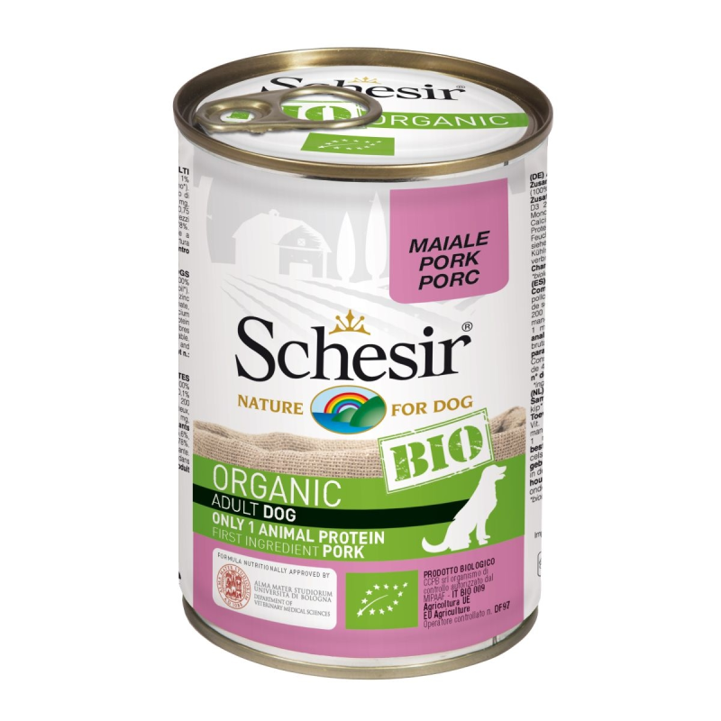 Schesir Biologisch hondenvoer Adult Pork Blik 400 gram