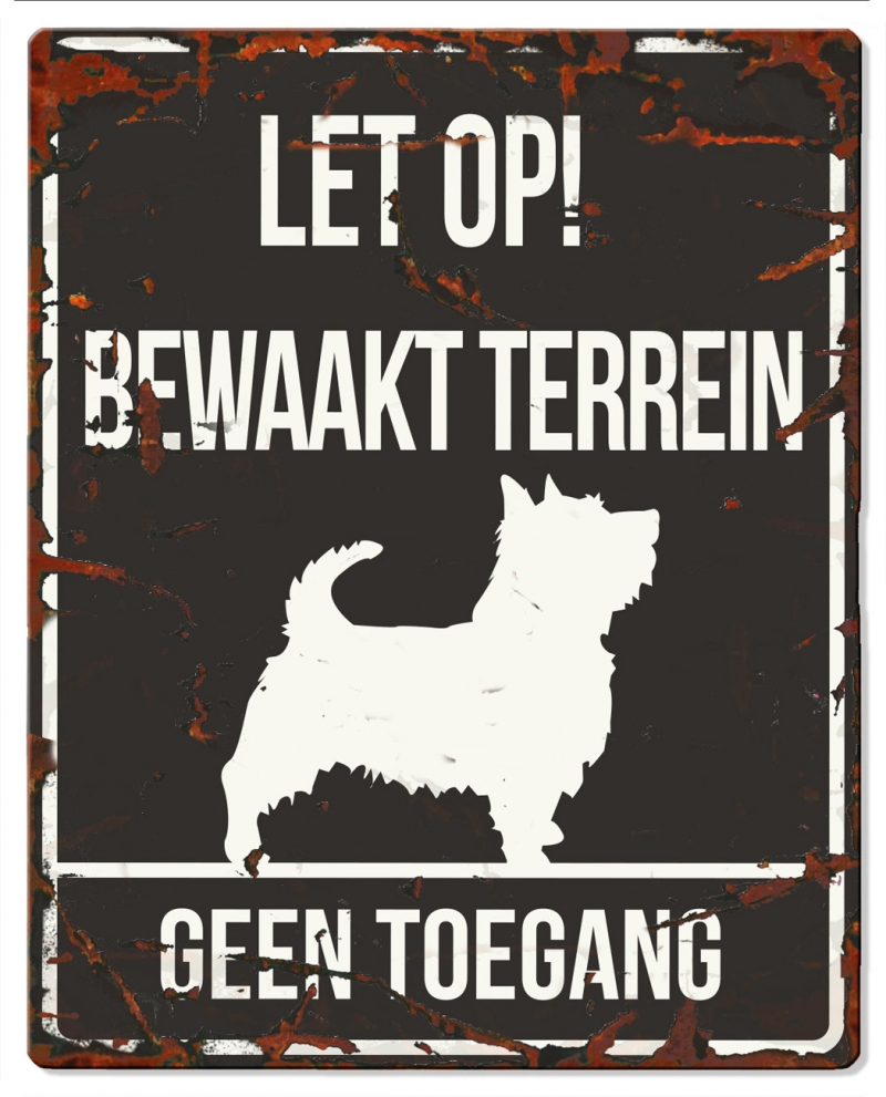 D&D Waakbord Terrier Bewaakt terrein Zwart