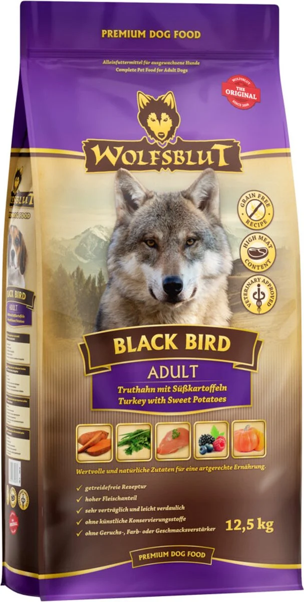 Wolfsblut Grain Free Adult Dog Black Bird 12,5 kg