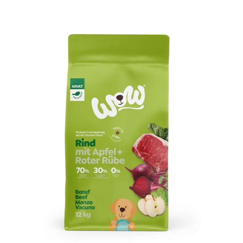 WOW Adult Graanvrij Rund met Appel en Rode Biet 12 kg