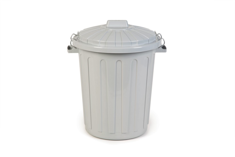Curver voerton met deksel lichtgrijs 70 liter/25-30 kg