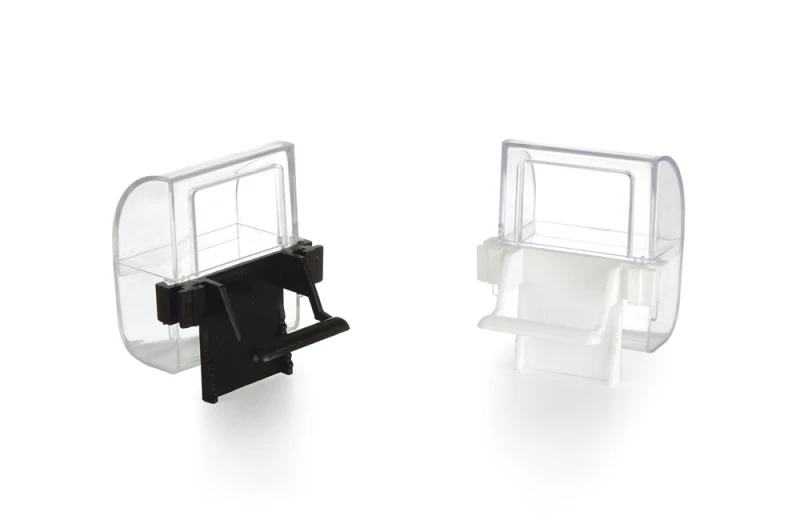 DRINK- EN VOEDERBAKJE TRANSP WIT 2X