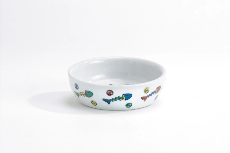 Beeztees Porseleinen Etenschaal Kat Visdecoratie 13 cm