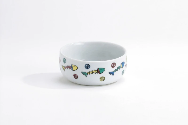 Beeztees Porseleinen Voerbakje kat visdecoratie 11 cm