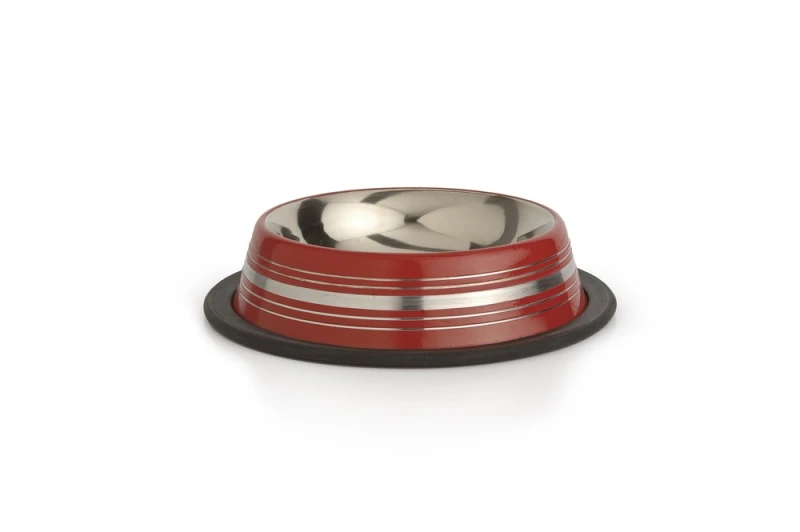 Beeztees Eet- en drinkbakje Stripes Rood 11 cm
