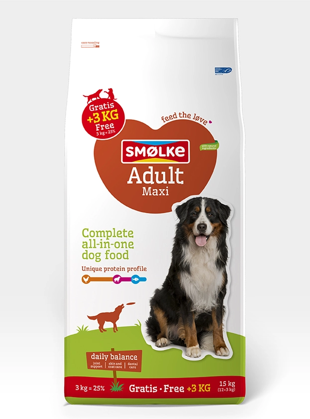 Smolke Adult Maxi Bonusbag 12 + 3 kg GRATIS