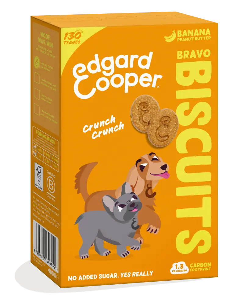 Edgard & Cooper Plant Based Bravo Biscuits Banana & Peanut Butter 400 gram