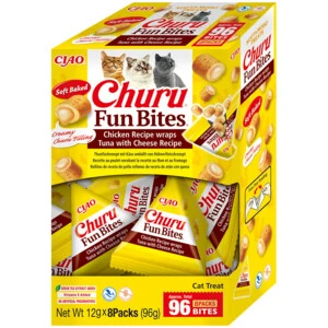 Inaba Churu Cat Fun Bites Chicken Wraps Tuna & Cheese Recipe 8 x 12 gram