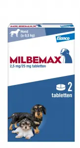 Milbemax kleine hond 1 keer 2 tabletten