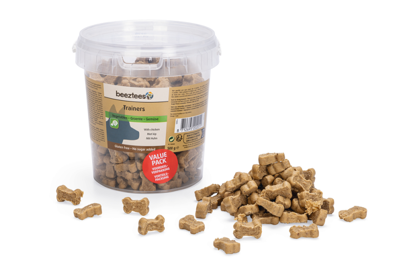 Beeztees Hondensnack Graanvrije Trainers Kip 500 gram