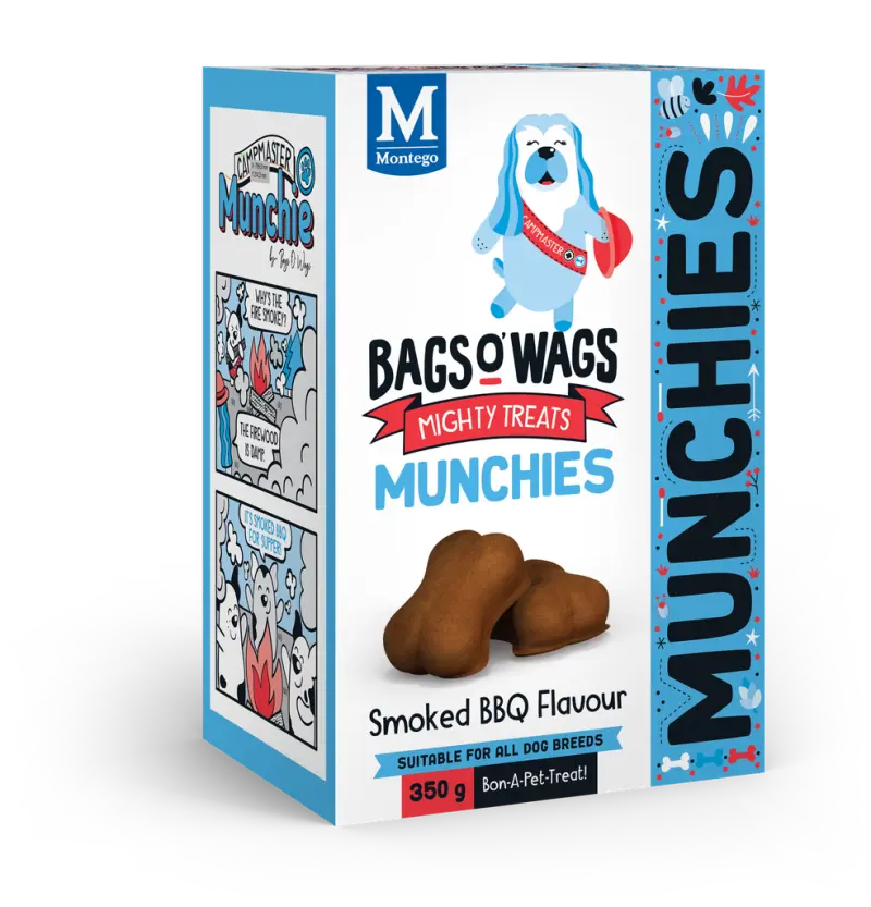 Montego Bags O' Wags Hondesnacks Munchies BBQ 350 gram