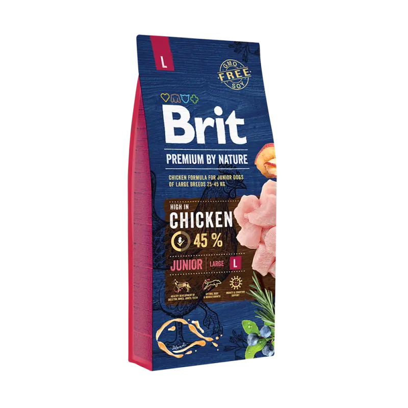 Brit Premium by Nature hondenvoer Junior L 15 kg