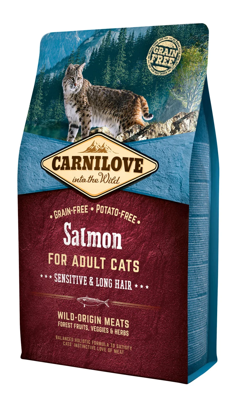 Carnilove Cat Grain Free Salmon Adult Sensitive & Long Hair 6 kg