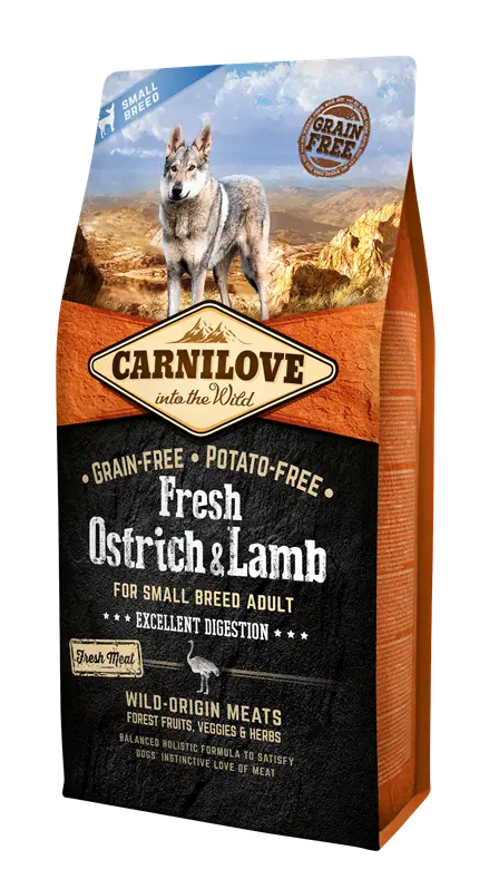 Carnilove Grain Free Fresh Ostrich & Lamb Adult Small Breed 6 kg