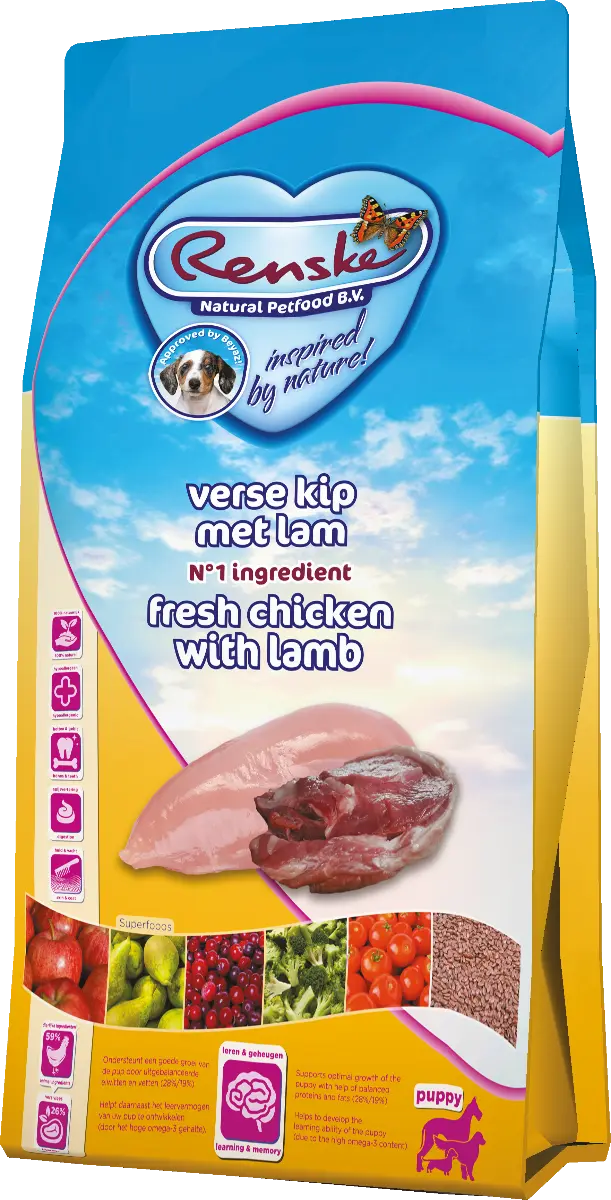 Renske Super Premium Puppy Verse kip en lam 2 kg