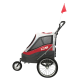 Innopet hondenbuggy Sporty Dog Trailer DeLuxe Rood/Lichtgrijs (tevens hondenfietskar). 