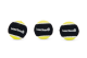 Beeztees Fetch Sponsbal Zwart/Geel 6,3 cm (3 stuks)
